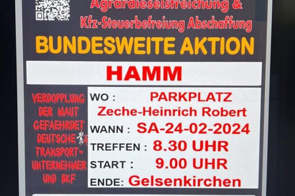 NRW in Hamm Westf am 24. 02 sternfahrt. Nach Gelsenkirchen Schalke Stadion mit Kundgebung