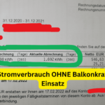 2021 Stromverbrauch OHNE Balkonkraftwerk Einsatz