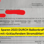 Strom Sparen 2023 DURCH Balkonkraftwerk!mit rücklaufendem Stromzähler